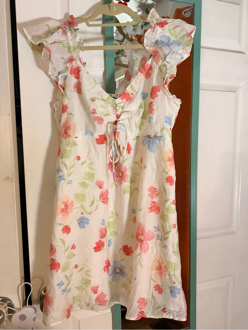 Old Navy White Floral Sundress with Pink Flowers